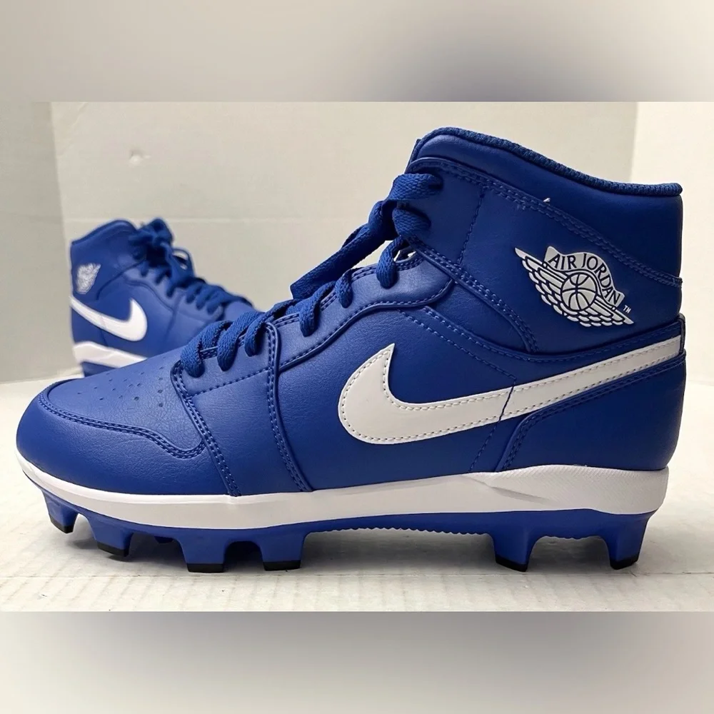 *NEW* Men's Size 16 Nike Air Jordan 1 Retro MCS Baseball Cleats Game Royal‎ Blue